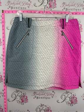 JAMIE SADOCK skirt Gradient Pink Gray Ombre Mini Skirt with Zip Pockets